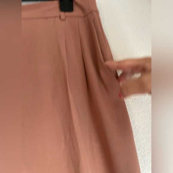 Shinestar Women's Wide Leg High Waist Pants in Peach Tan color size L - Picture 5 of 7